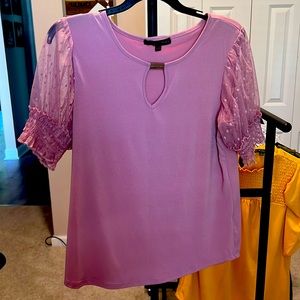 Sheer sleeve work attire